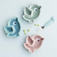 Done By Deer Stick & Stay Snack Plate Birdee - Green