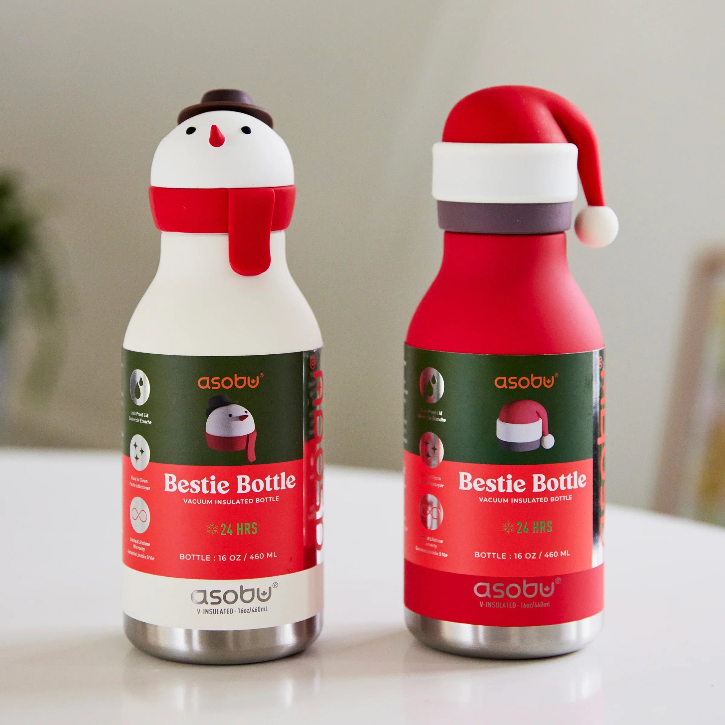 Asobu 460ml Insulated Bestie Bottle - Snowman