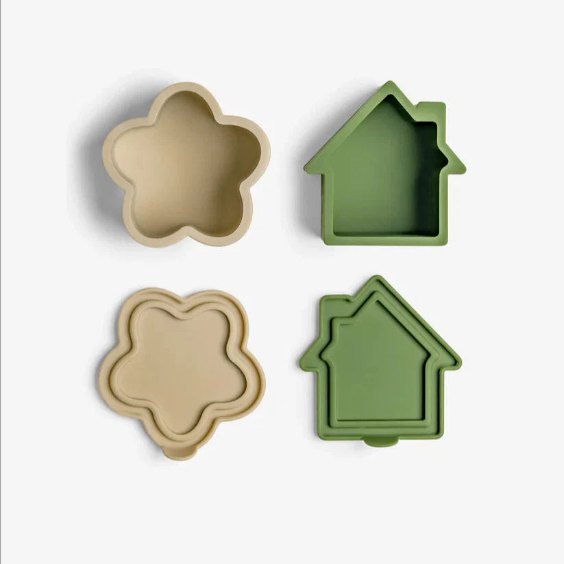 Citron Silicone Lunchbox Organisers 4pk - Caramel/Green/Grey