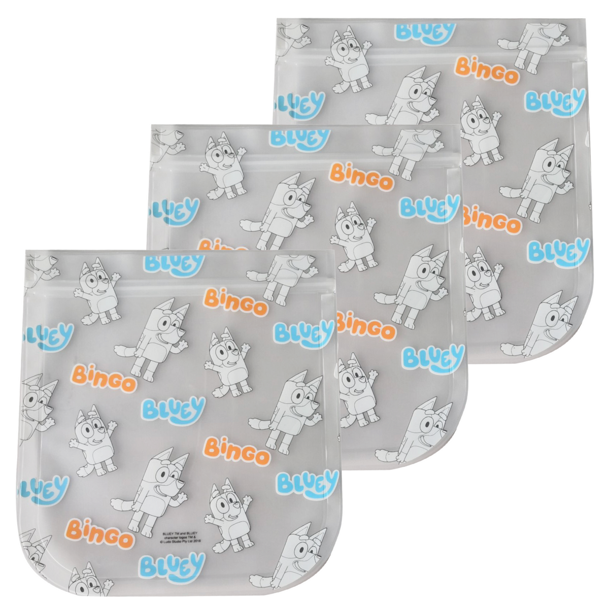 Bluey Reusable Sandwich Bags - 3pk
