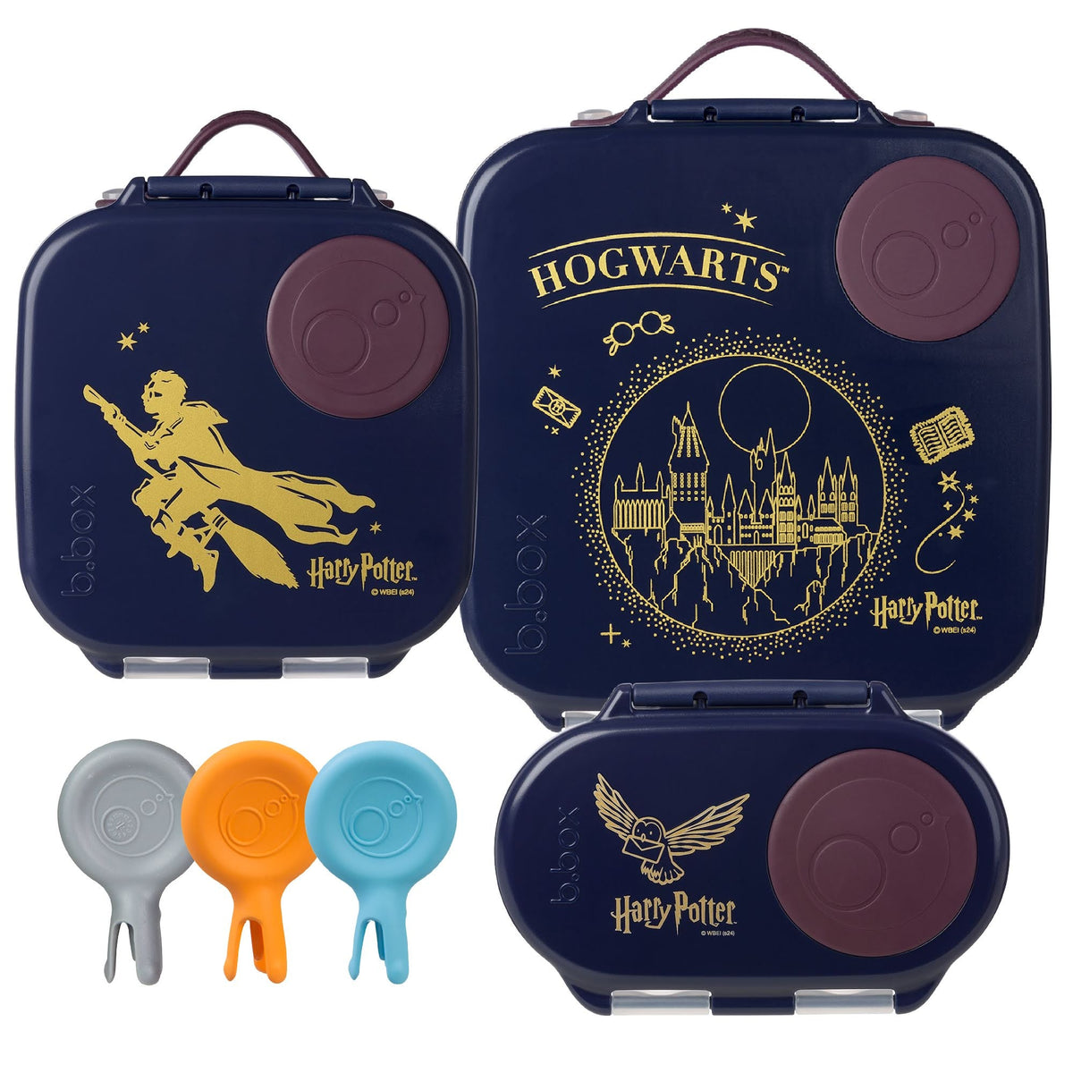 b.box Bento Large & Mini Lunch Box & Snack Box Bundle - Harry Potter